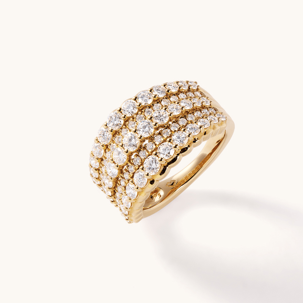 Multirow Dress Ring with 1.98tw of Laboratory-Grown Diamonds in 9kt Yellow Gold Rings Bevilles 