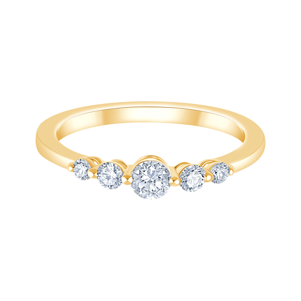 Five Stone Ring with 0.31tw of Laboratory-Grown Diamonds in 9kt Yellow Gold Rings Bevilles 