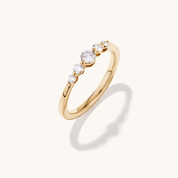 Five Stone Ring with 0.31tw of Laboratory-Grown Diamonds in 9kt Yellow Gold Rings Bevilles 