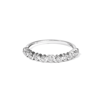 Multi Heart Ring with 0.10tw of Laboratory-Grown Diamonds in Sterling Silver and Platinum Rings Bevilles 