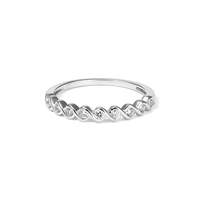Twist Ring with 0.12tw of Laboratory-Grown Diamonds in Sterling Silver and Platinum Rings Bevilles 