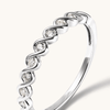 Twist Ring with 0.12tw of Laboratory-Grown Diamonds in Sterling Silver and Platinum Rings Bevilles 