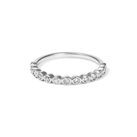 Round Bezel Ring with 0.20tw of Laboratory-Grown Diamonds in Sterling Silver and Platinum Rings Bevilles 