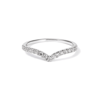 Chevron Ring with 0.25tw of Laboratory-Grown Diamonds in Sterling Silver and Platinum Rings Bevilles 