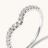 Chevron Ring with 0.25tw of Laboratory-Grown Diamonds in Sterling Silver and Platinum Rings Bevilles 