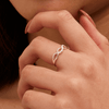 Open Plait Ring with 0.10tw of Laboratory-Grown Diamonds in Sterling Silver and Platinum Rings Bevilles 