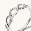 Open Plait Ring with 0.10tw of Laboratory-Grown Diamonds in Sterling Silver and Platinum Rings Bevilles 