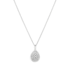 45cm Pear Shaped Pendant Necklace with 0.50tw of Laboratory-Grown Diamonds in Sterling Silver and Platinum Pendants Bevilles 