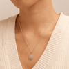 45cm Pear Shaped Pendant Necklace with 0.50tw of Laboratory-Grown Diamonds in Sterling Silver and Platinum Pendants Bevilles 