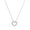 45cm Heart Pendant Necklace with 0.25tw of Laboratory-Grown Diamonds in Sterling Silver and Platinum Pendants Bevilles 