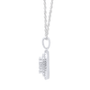 45cm Cushion Shaped Cluster Halo Pendant Necklace with 0.70tw of Laboratory-Grown Diamonds in Sterling Silver and Platinum Pendants Bevilles 
