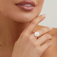 Oval Shaped Cluster Halo Ring with 0.75tw of Laboratory-Grown Diamonds in Sterling Silver and Platinum Rings Bevilles 