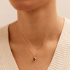 45cm Oval Created Ruby Necklace with 0.18tw of Laboratory-Grown Diamonds in Sterling Silver and Platinum Pendants Bevilles 