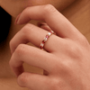 Alternating Created Ruby Ring with 0.40tw of Laboratory-Grown Diamonds in 9kt Yellow Gold Rings Bevilles 