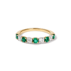 Alternating Created Emerald Ring with 0.40tw of Laboratory-Grown Diamonds in 9kt Yellow Gold Rings Bevilles 