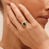 Created Emerald Halo Ring with 1.26tw of Laboratory-Grown Diamonds in 9kt Yellow Gold Rings Bevilles 