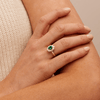 Oval Created Sapphire Emerald Ring with 0.62tw of Laboratory-Grown Diamonds in 9kt Yellow Gold Rings Bevilles 
