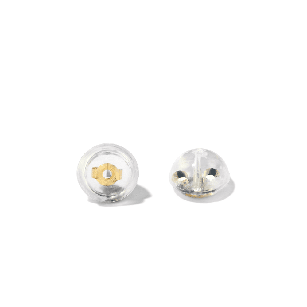 Silicone Earring Backs with Embedded 9kt Yellow Gold Butterfly Bevilles 