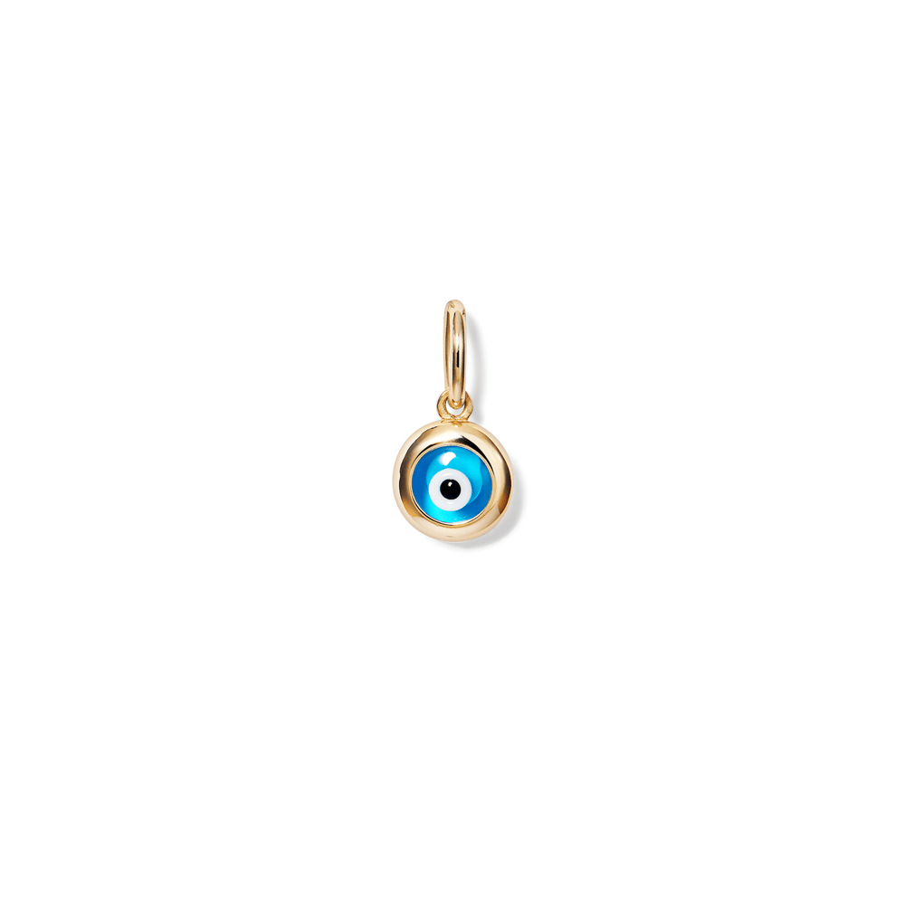 Enamel Evil Eye Pendant in 9kt Yellow Gold Pendants Bevilles 