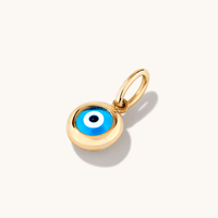 Enamel Evil Eye Pendant in 9kt Yellow Gold Pendants Bevilles 