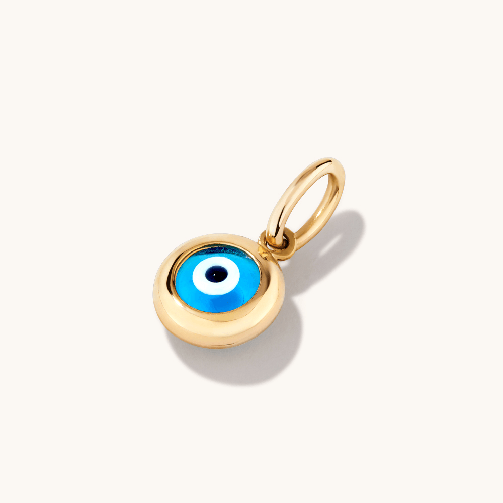 Enamel Evil Eye Pendant in 9kt Yellow Gold Pendants Bevilles 