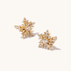 Cubic Zirconia Snowflake Stud Earrings in 18kt Fine Gold Plating Earrings Bevilles 