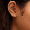 Cubic Zirconia Snowflake Stud Earrings in 18kt Fine Gold Plating Earrings Bevilles 