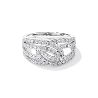 Swirl Multirow Ring with 1.00tw of Laboratory-Grown Diamonds in Sterling Silver Rings Bevilles 
