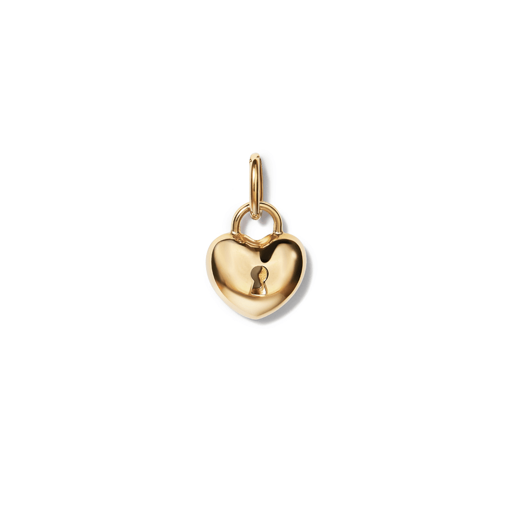 Puff Heart Lock Pendant in 9kt Yellow Gold Pendants Bevilles 