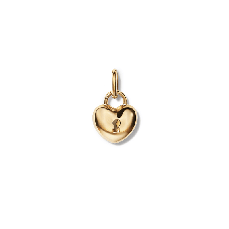 Puff Heart Lock Pendant in 9kt Yellow Gold Pendants Bevilles 
