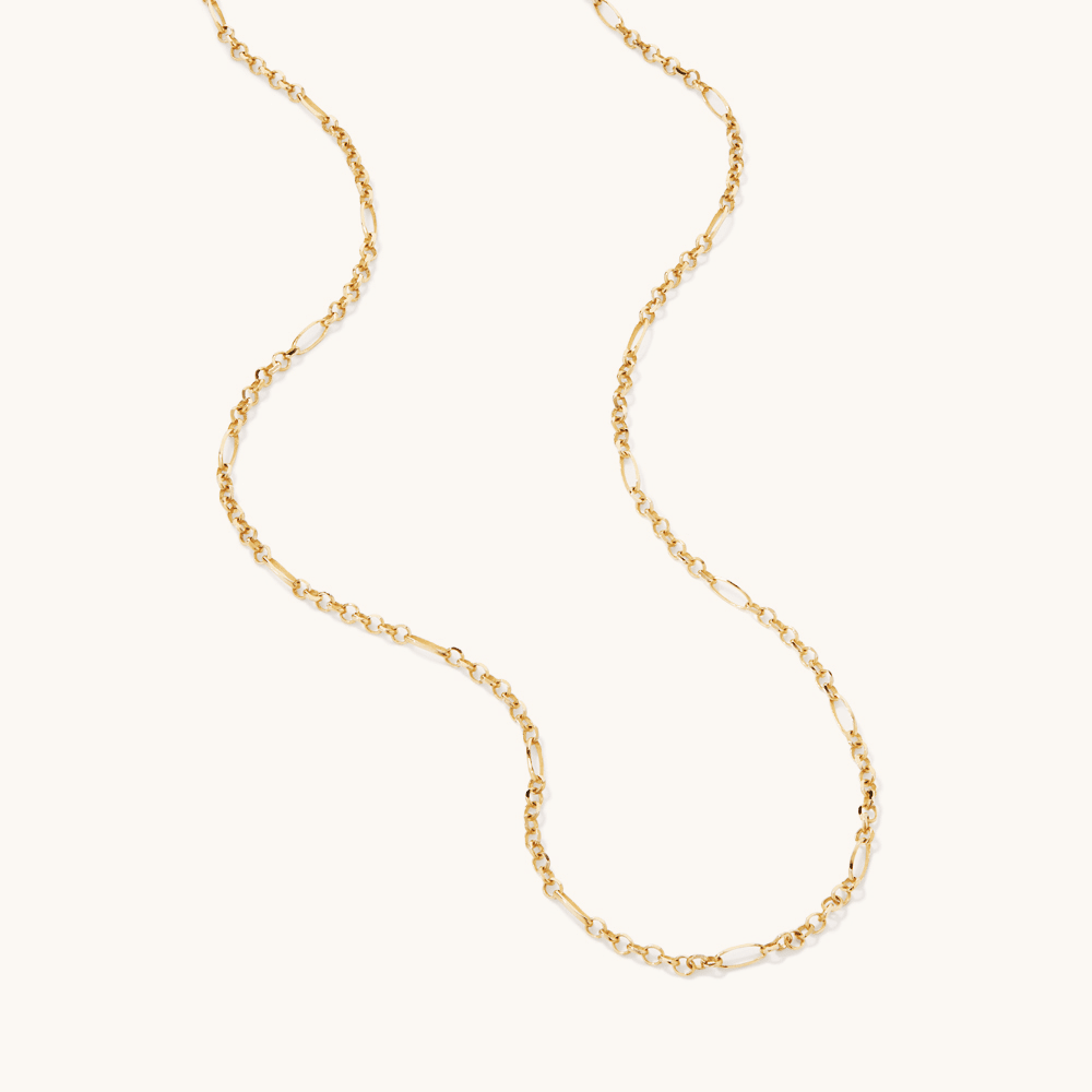 45cm Diamond Cut Figaro Chain in 9kt Yellow Gold Necklaces Bevilles 