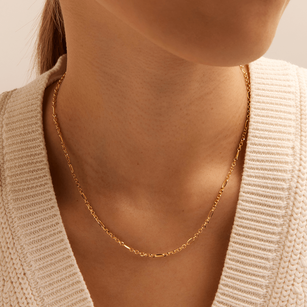 45cm Diamond Cut Figaro Chain in 9kt Yellow Gold Necklaces Bevilles 