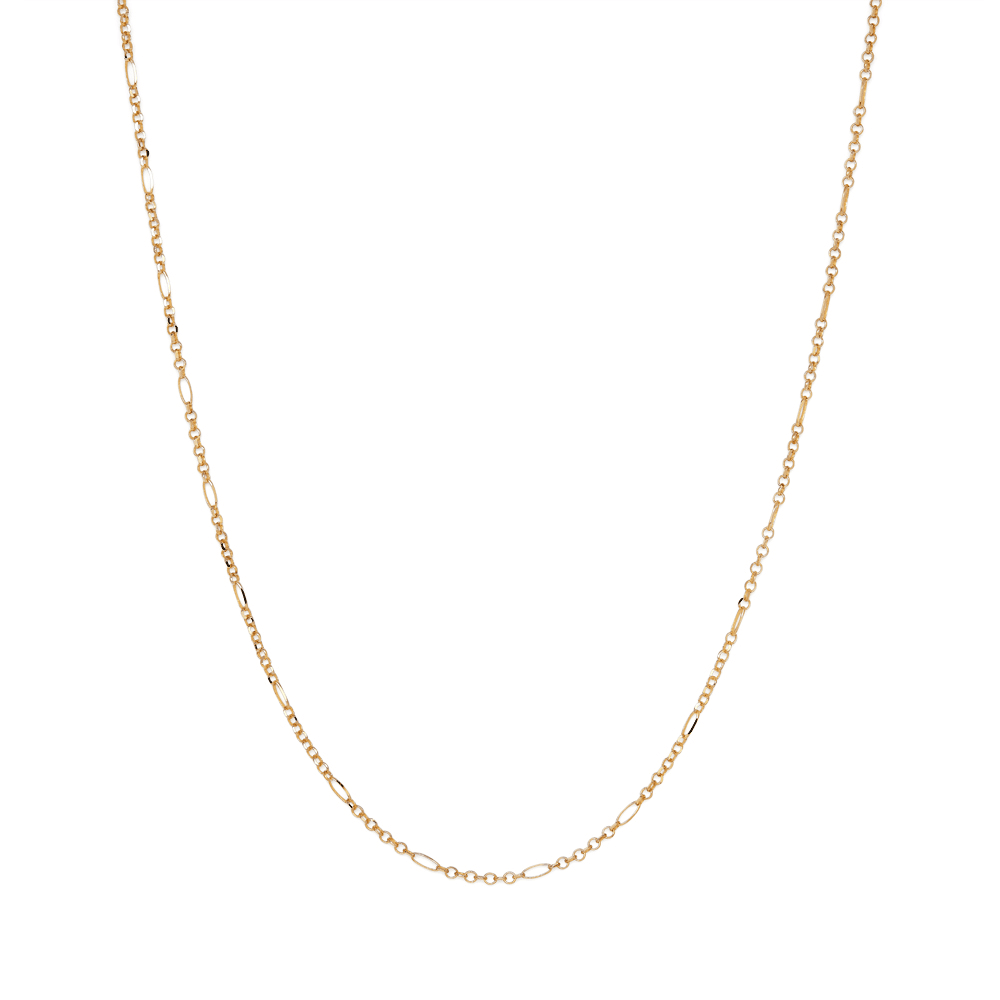 55cm Diamond Cut Figaro Chain Necklace in 9kt Yellow Gold Necklaces Bevilles 