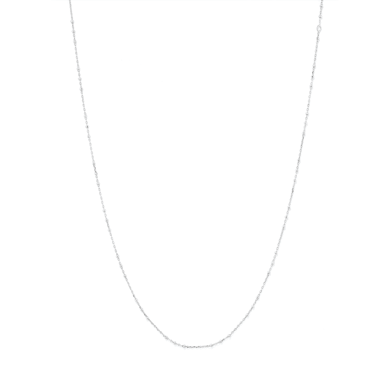 50cm Station Ball Paperclip Chain Necklace in Sterling Silver Necklaces Bevilles 