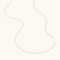 50cm Station Ball Paperclip Chain Necklace in Sterling Silver Necklaces Bevilles 