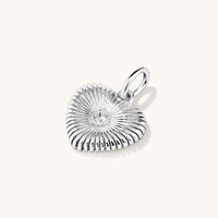 Sunburst Heart Cubic Zirconia Pendant in Sterling Silver Pendants Bevilles 