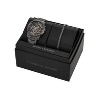 Armani Exchange Men's Banks Grey Chronograph Watch and Bracelet Set AX7170SET Watches Bevilles 