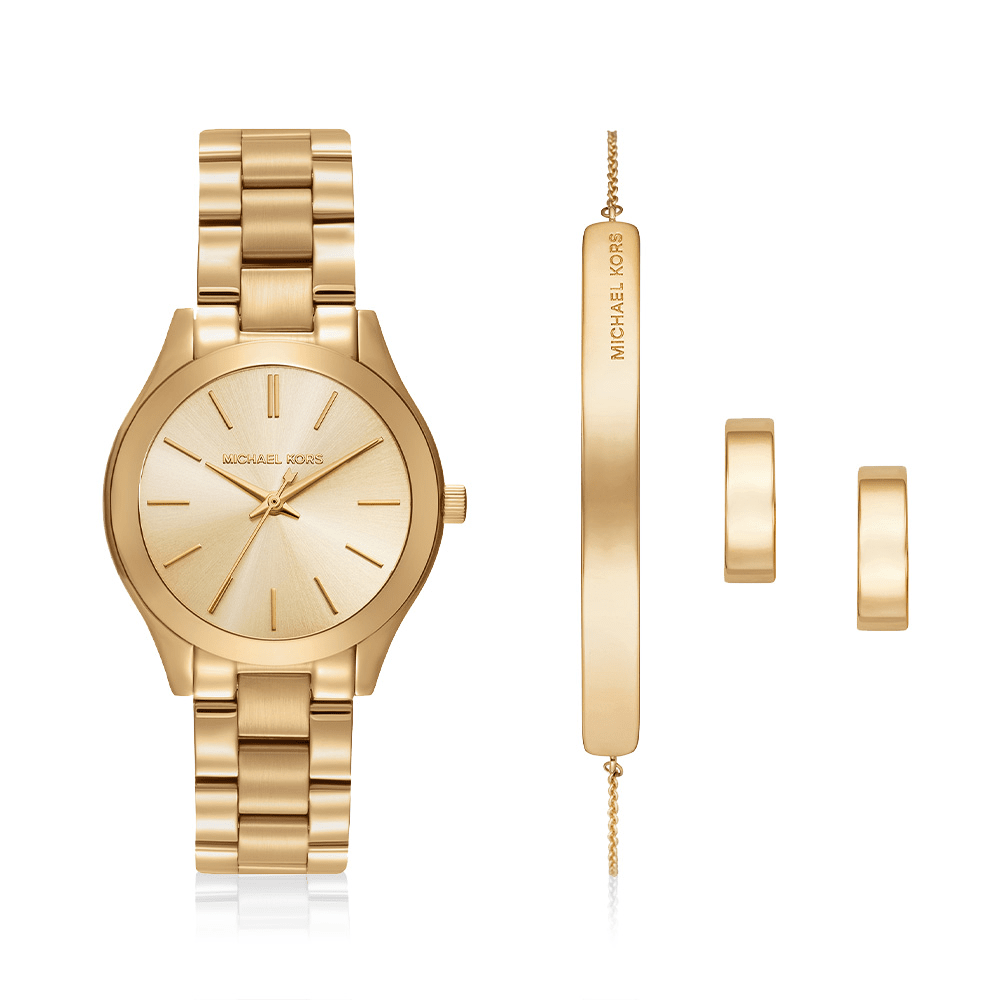 Michael Kors Ladies Runway Quartz Watch Gift Set MK7561SET Watches Bevilles 