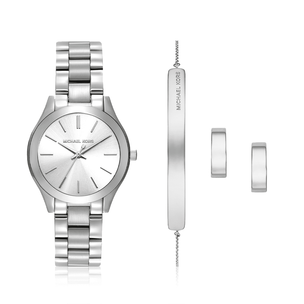 Michael Kors Ladies Runway Quartz Watch Gift Set MK7563SET Watches Bevilles 
