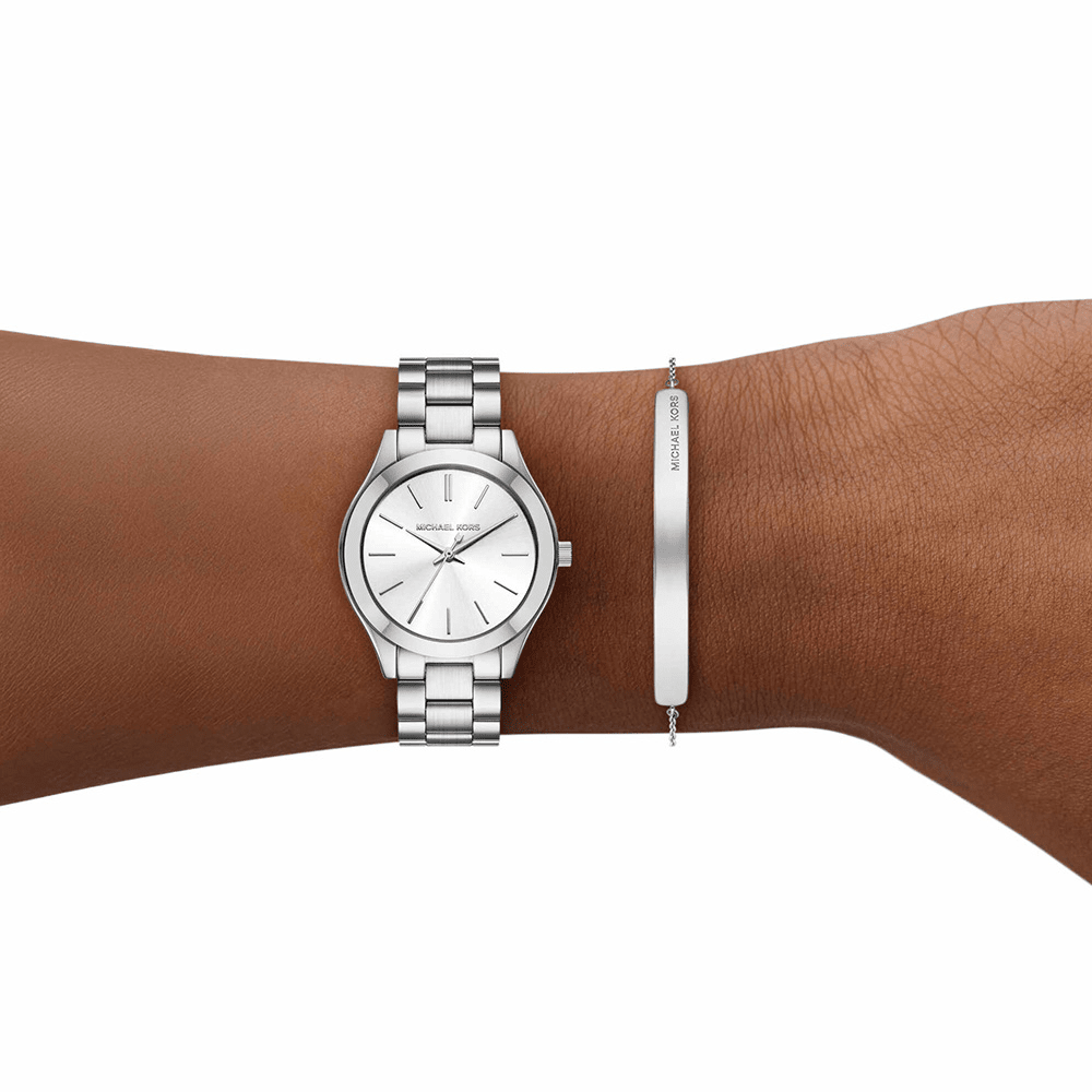 Michael Kors Ladies Runway Quartz Watch Gift Set MK7563SET Watches Bevilles 