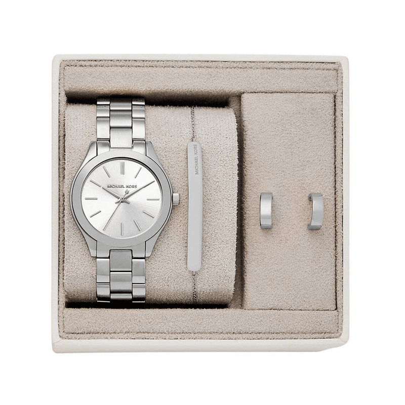 Michael Kors Ladies Runway Quartz Watch Gift Set MK7563SET Watches Bevilles 