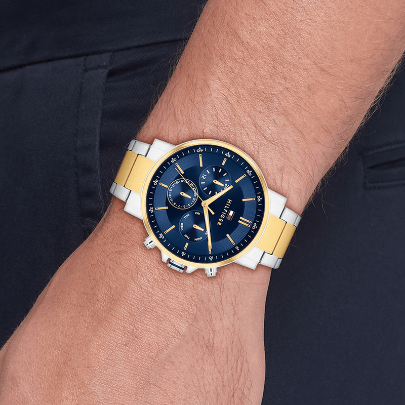 Tommy Hilfiger Men's Tyson 2-Tone Quartz Multifunction Watch 1710710 Watches Bevilles 