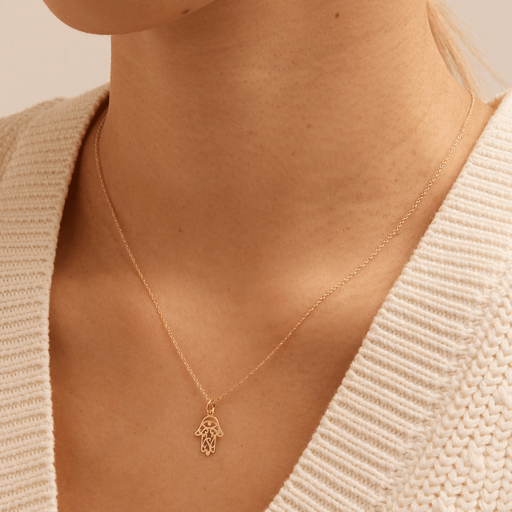 Hamsa Pendant in 9kt Yellow Gold Pendants Bevilles 