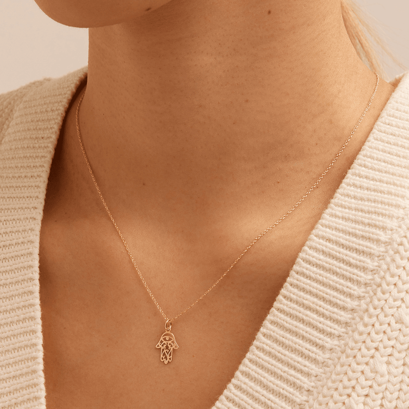 Hamsa Pendant in 9kt Yellow Gold Pendants Bevilles 