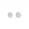 Halo Stud Earrings with 1.00tw of Laboratory-Grown Diamonds in Sterling Silver and Platinum Earrings Bevilles 