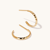 Hammered Hoop Studs in 9kt Yellow Gold Earrings Bevilles 