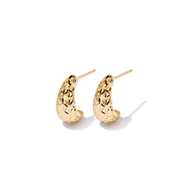 Diamond Cut Hoop Stud Earrings in 9kt Yellow Gold Earrings Bevilles 