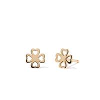 Cut-Out Clover Stud Earrings in 9kt Yellow Gold Earrings Bevilles 