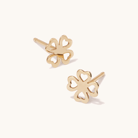 Cut-Out Clover Stud Earrings in 9kt Yellow Gold Earrings Bevilles 