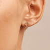 Cubic Zirconia Clover Cut Out Stud Earrings in 9kt Yellow Gold Earrings Bevilles 